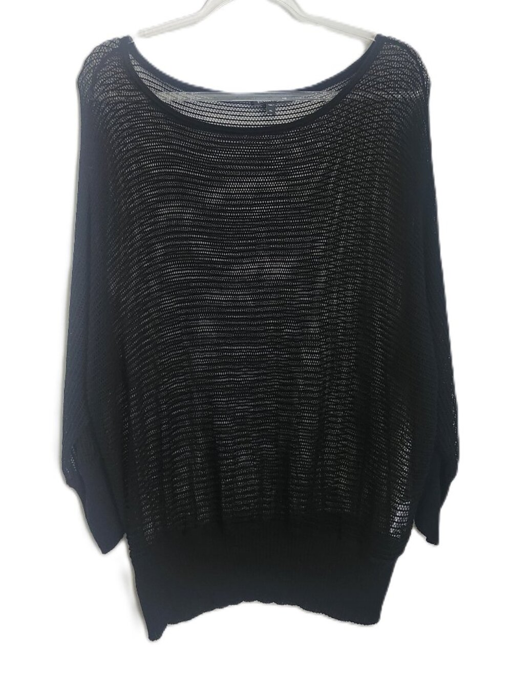 EILEEN FISHER Black Bateau Neck Liner Tencel Knit Top XL